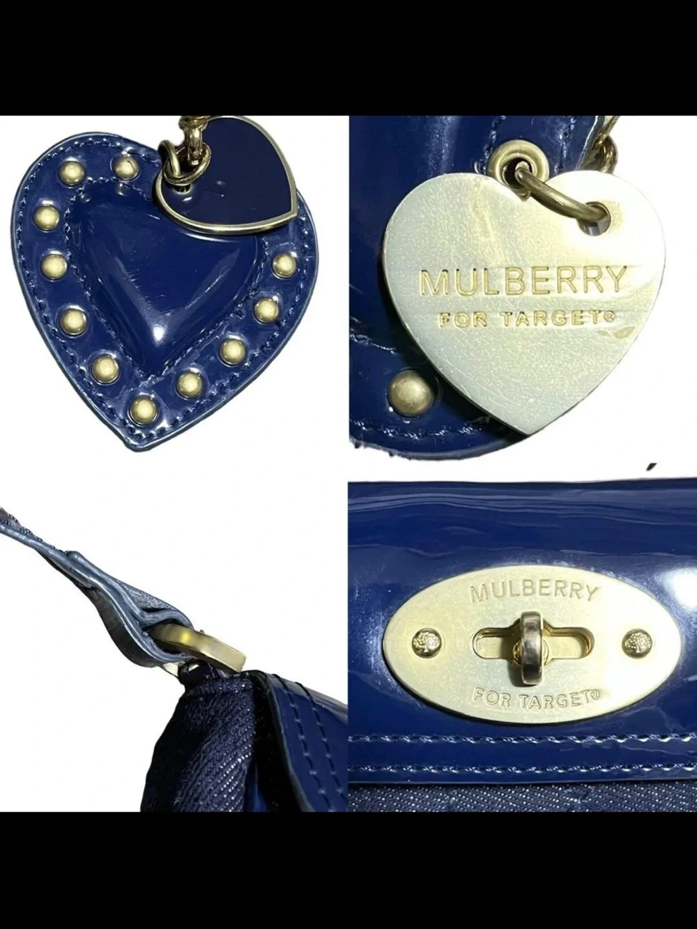 Mulberry Navy Quilted Denim and Leather Crossbody Bag
